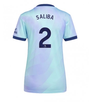 Arsenal William Saliba #2 Tercera Equipación Mujer 2024-25 Manga Corta